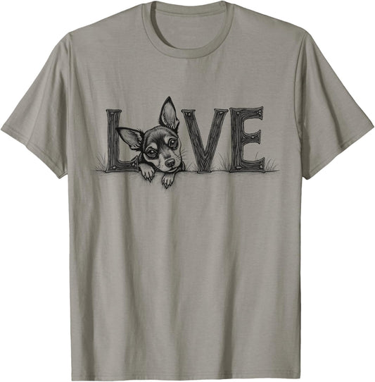 Miniature Pinscher Dog Min Pin Love Design T-Shirt