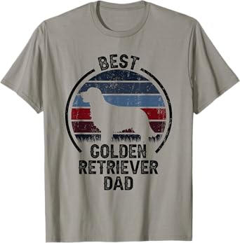 Best Dog Father Dad - Vintage Golden Retriever T-Shirt
