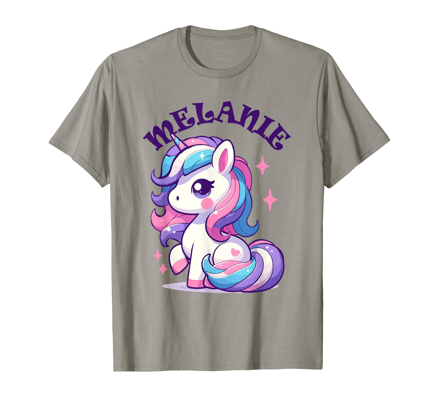 Melanie Cute Unicorn Design for Girls Name Melanie T-Shirt