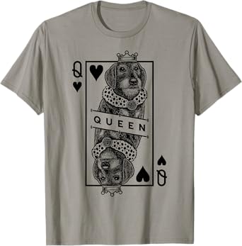 Standard Wire Haired Dachshund Queen Of Hearts Dog Lover T-Shirt