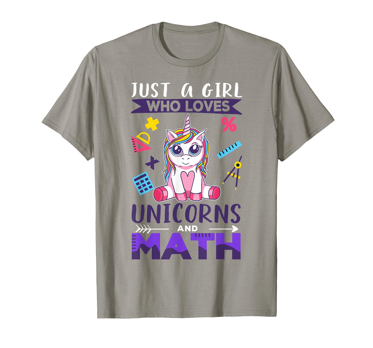 Just A Girl Who Loves Unicorns And Math T-Shirt