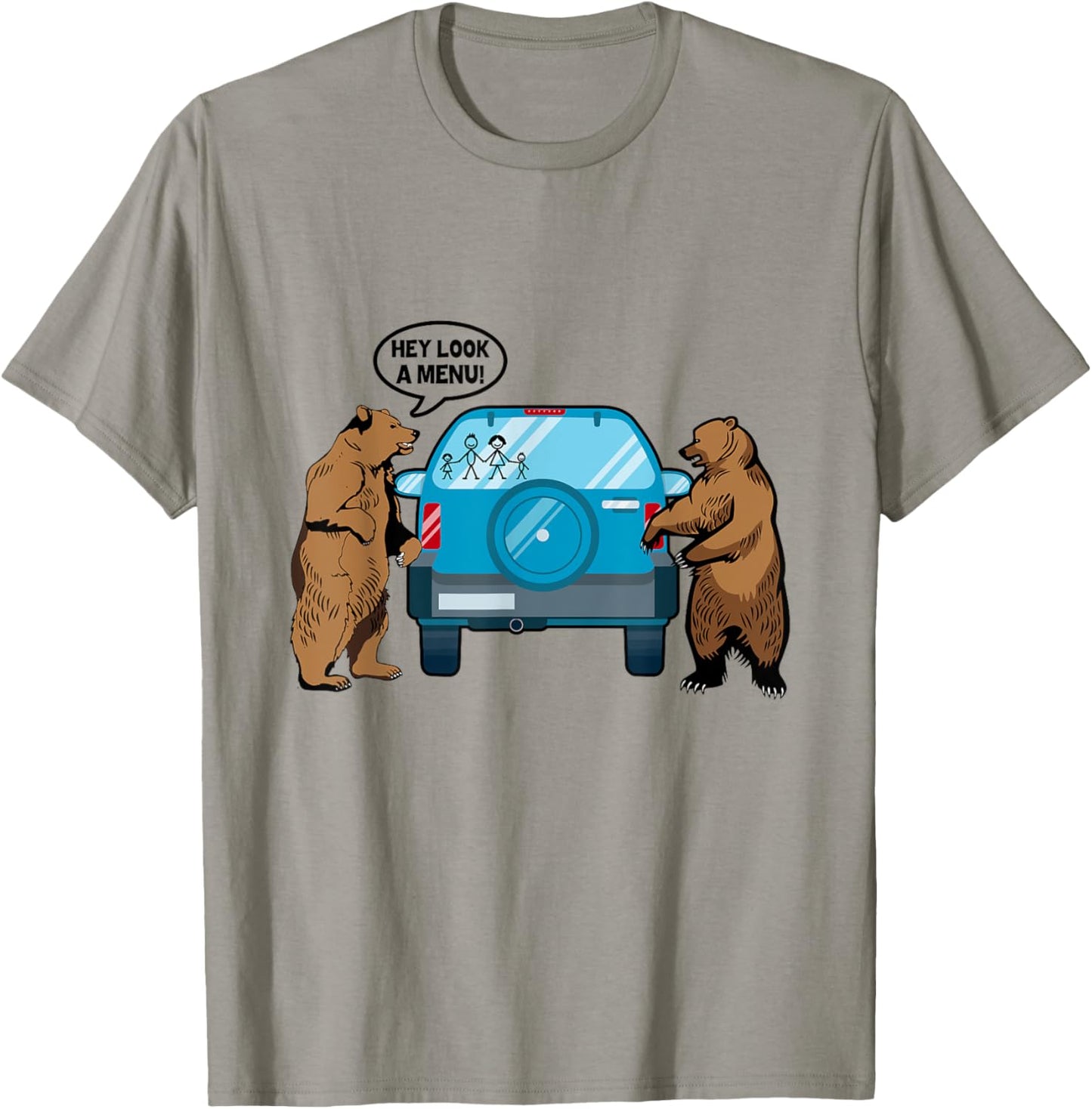 Hey Look A Menu Funny Camping Camper Hiking Bear Outdoor T-Shirt