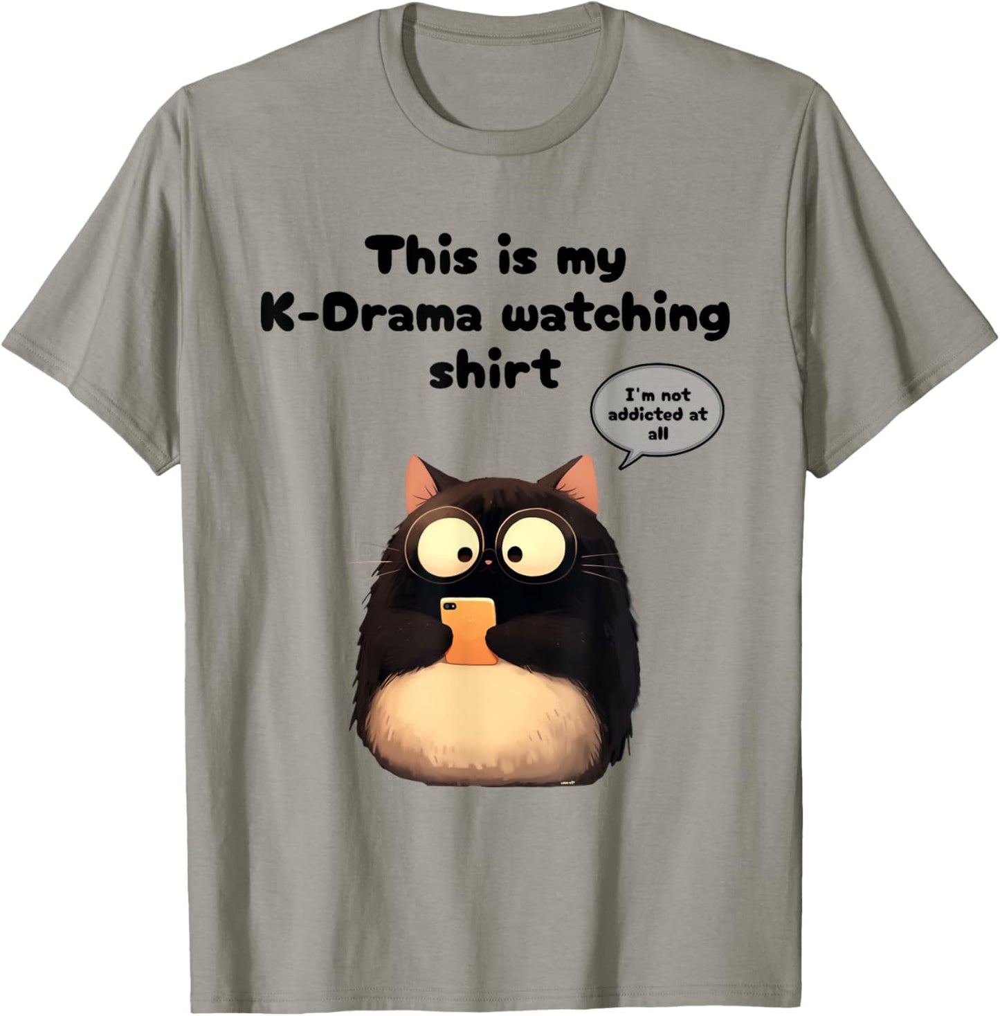 Kpop Gifts Co. Unisex-Adults, Teen Rabbit Kdrama Watching Cat Merch Korean Drama Merchandise T-Shirt