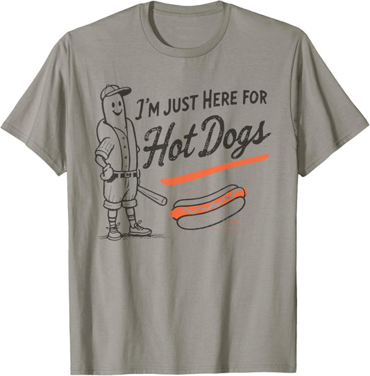 I'm Just Here For The Snacks Baseball Mom 4th of July Hotdog T-Shirt