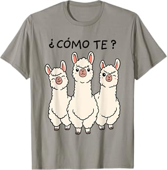 Como Te Llamas Shirt Funny Llama Spanish Teacher Joke Men Women Kids T-Shirt
