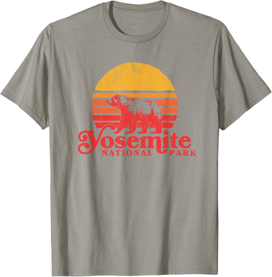 Retro Yosemite National Park Shirt - Bear & Vintage Sun T-Shirt