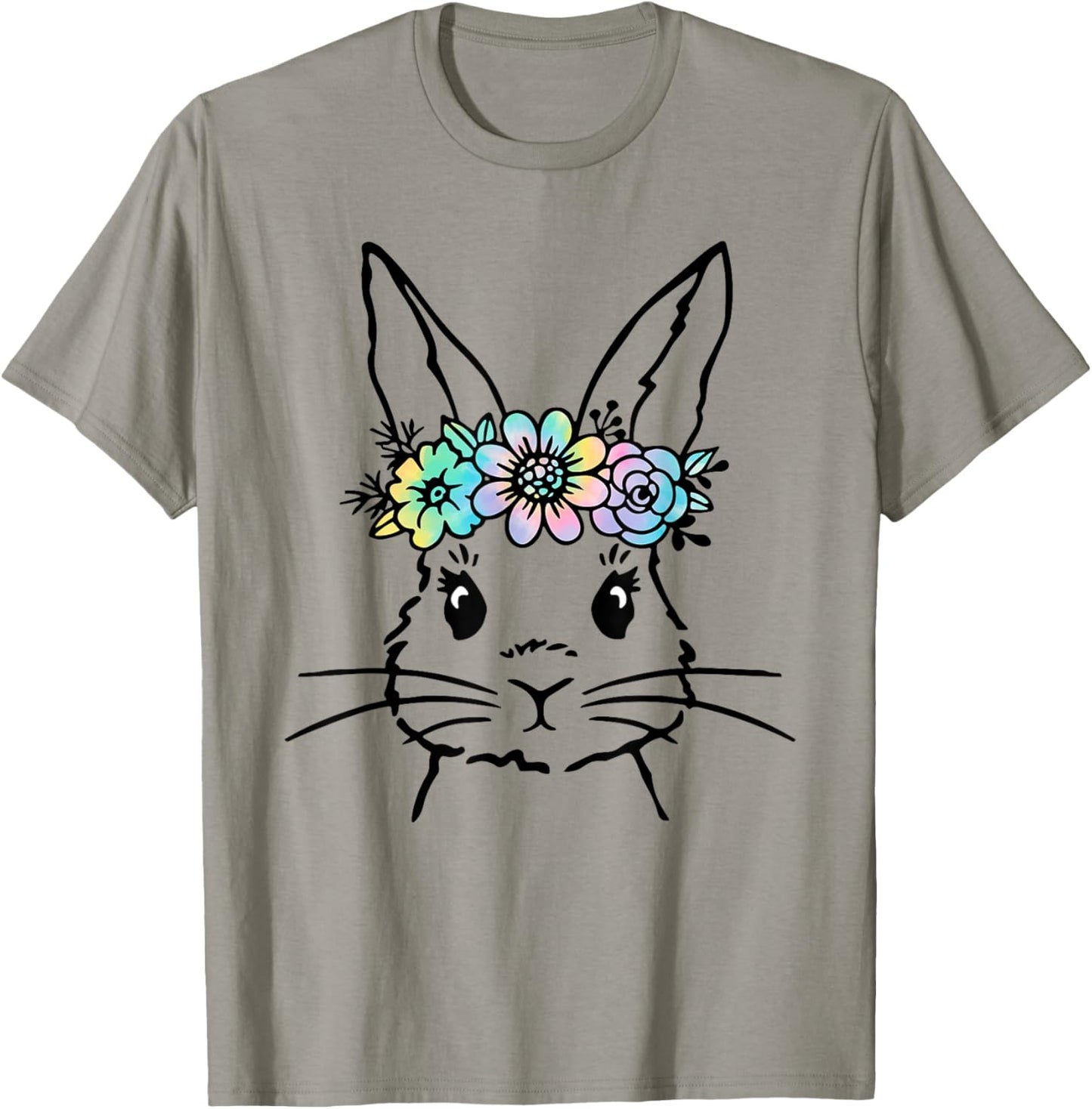 Cute Bunny Face Tie Dye Rabbit Easter Day Women Girls Kids T-Shirt