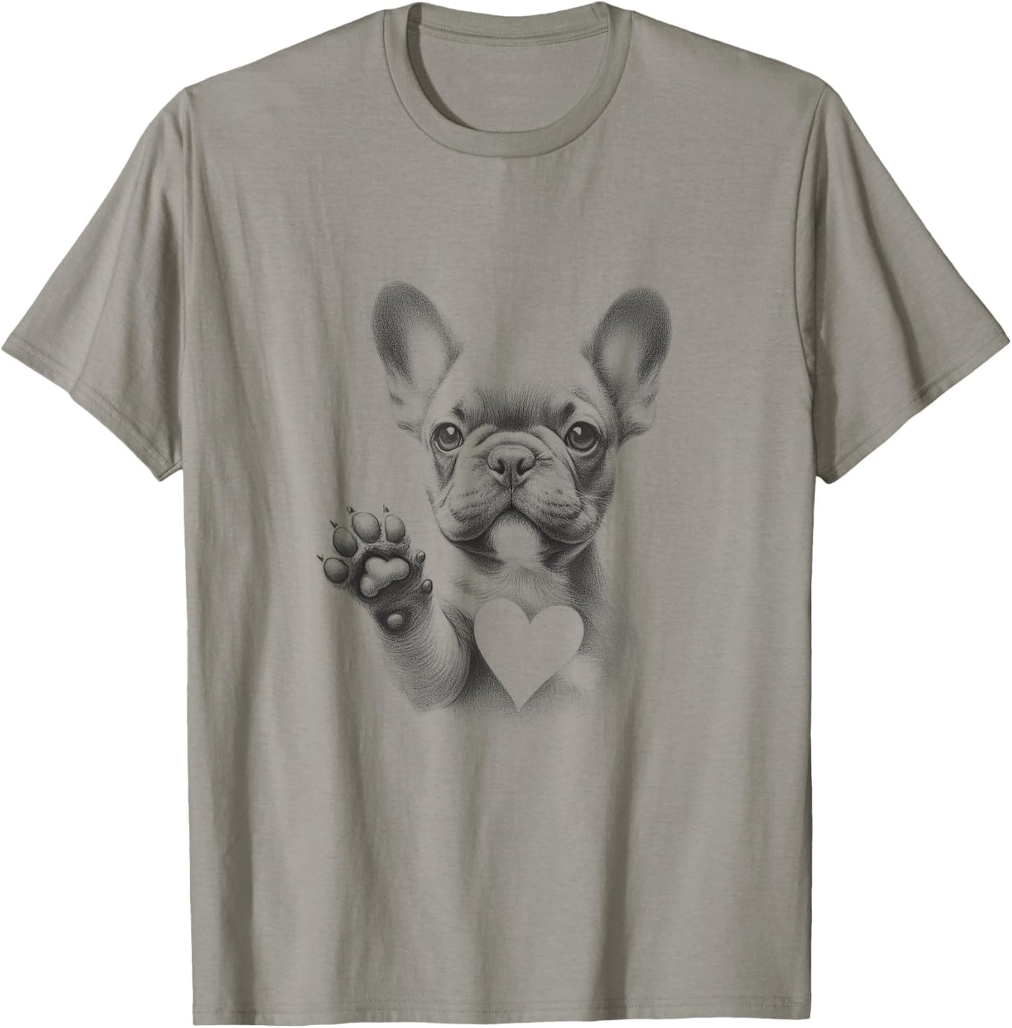 French Bulldog Raising Paw Frenchie Design For Men And Women T-Shirt