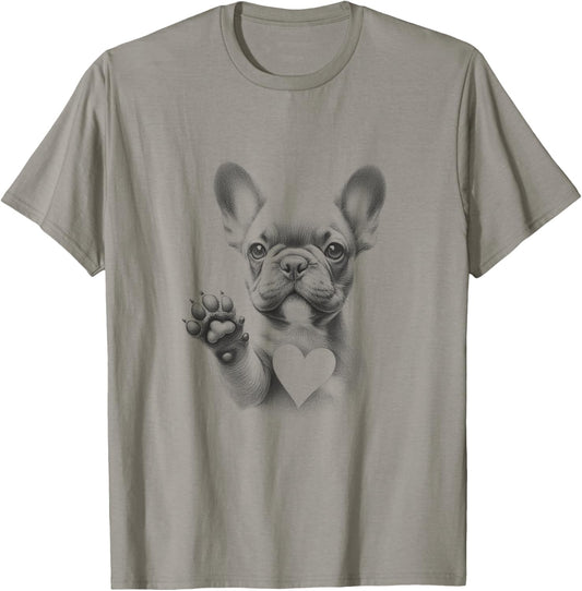 French Bulldog Raising Paw Frenchie Design For Men And Women T-Shirt