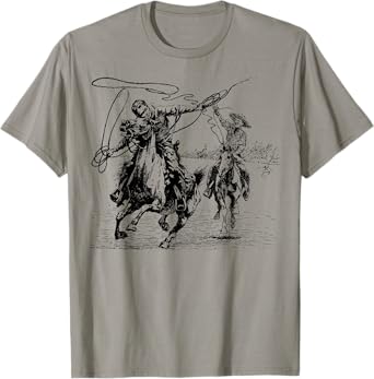 Cowboy Rodeo Cow Horse Yeehaw Novelty Vintage Retro T-Shirt
