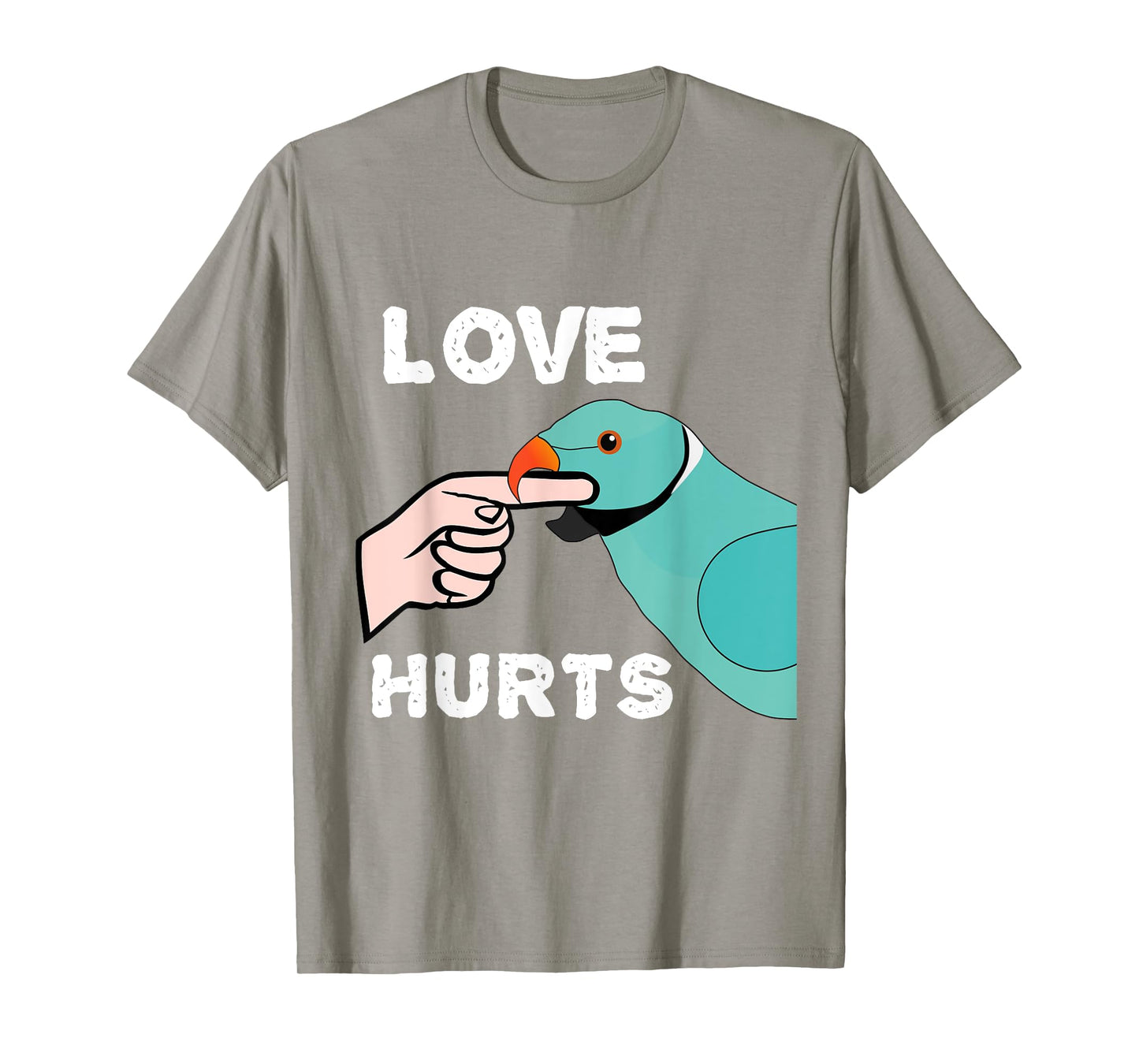 Love Hurts Blue Indian Ringneck Parrot T-Shirt