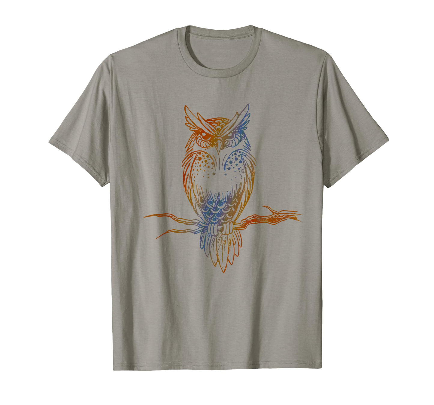 Multicolored Great Horned Owl T-shirt T-Shirt