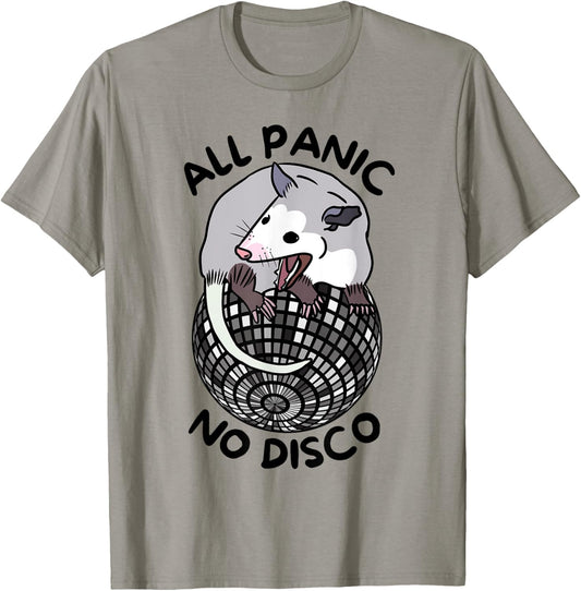Opossum All Panic No Disco Funny Screaming Street Trash Cat T-Shirt