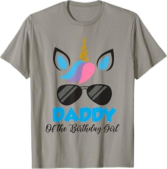 Unicorn Daddy of the Birthday Girl Shirt Matching Party Tee T-Shirt