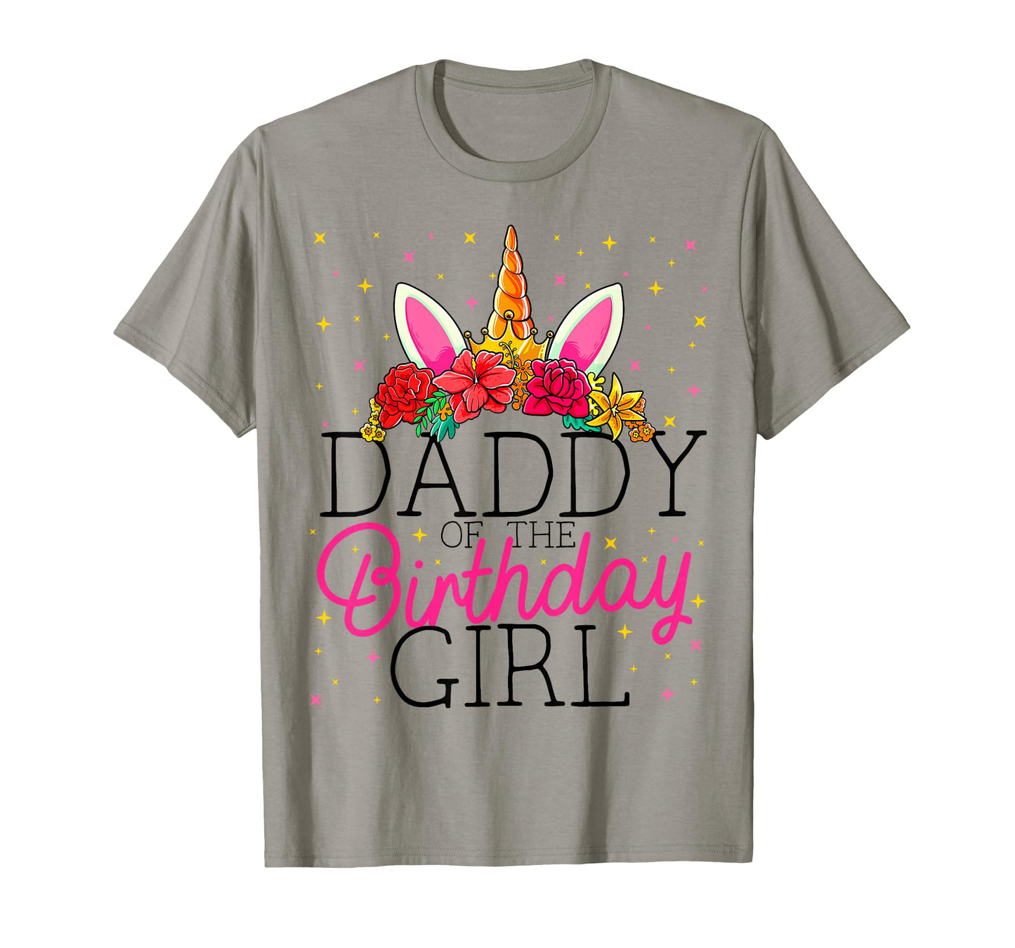 Daddy of the Birthday Girl Father Unicorn Birthday T-Shirt