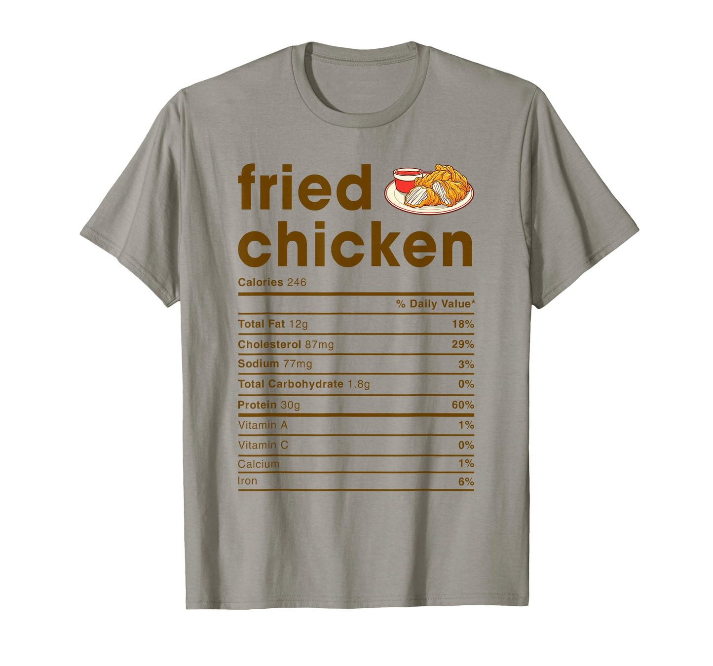 Food Nutrition Facts Shirts Co. Fried Chicken Nutrition Facts T-Shirt