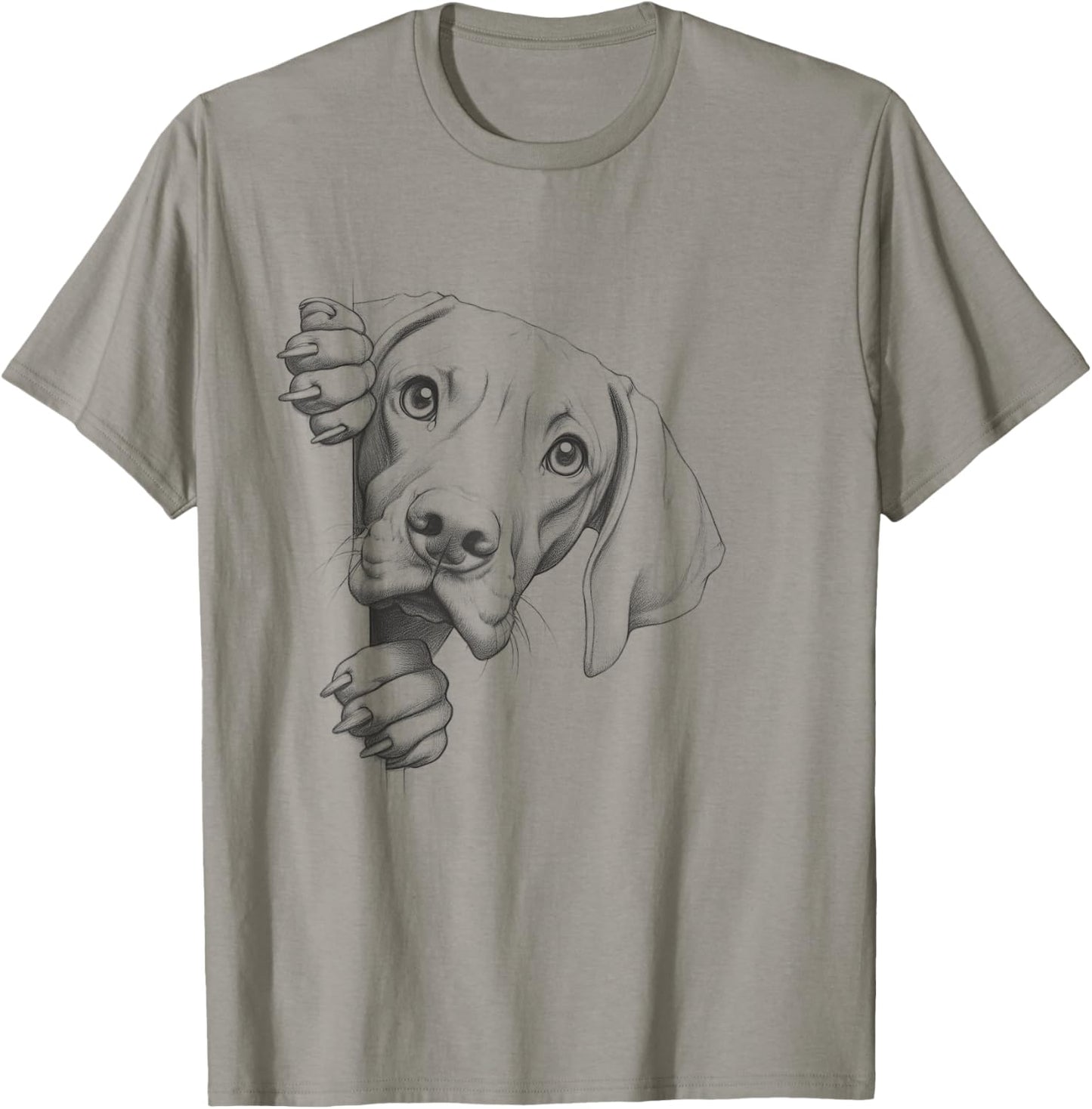 Funny Vizsla Peeking Design For Dog Owner T-Shirt