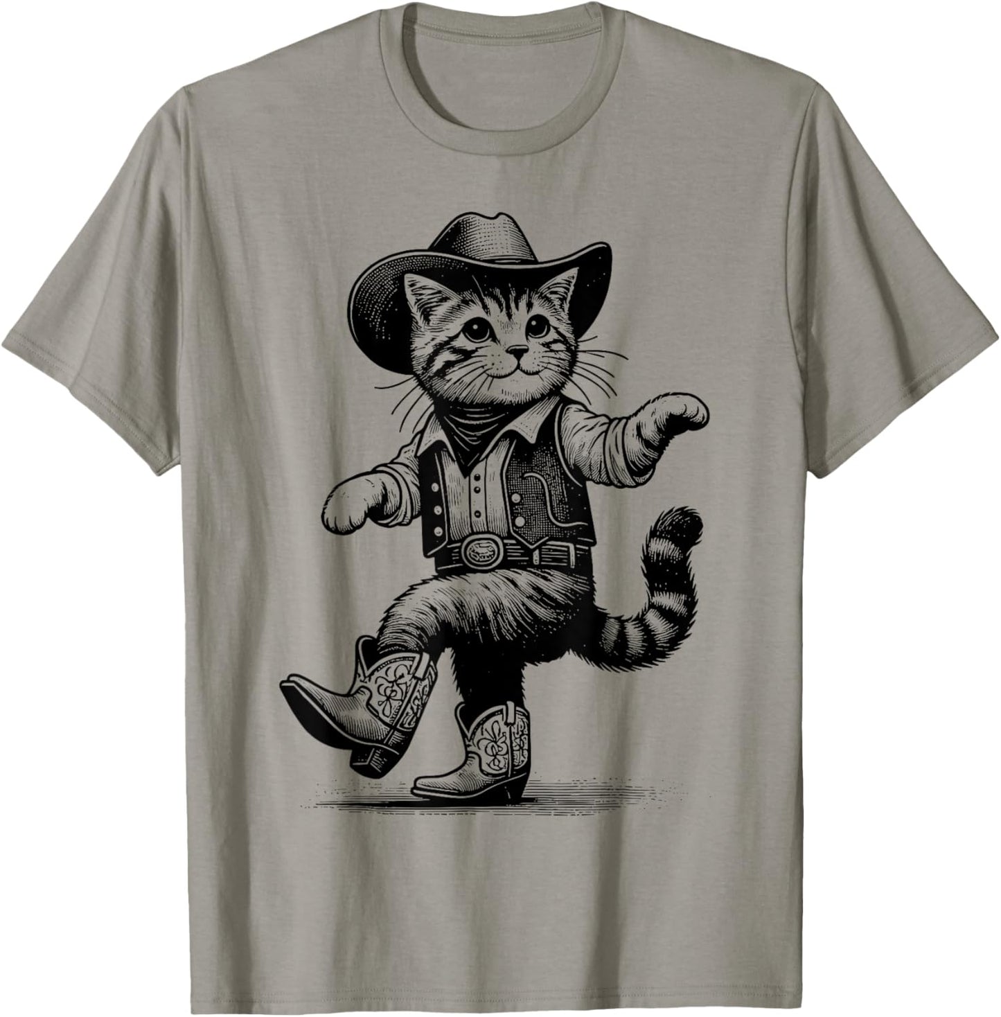 Cat With Cowboy Hat & Boots Cowgirl Western Country T-Shirt