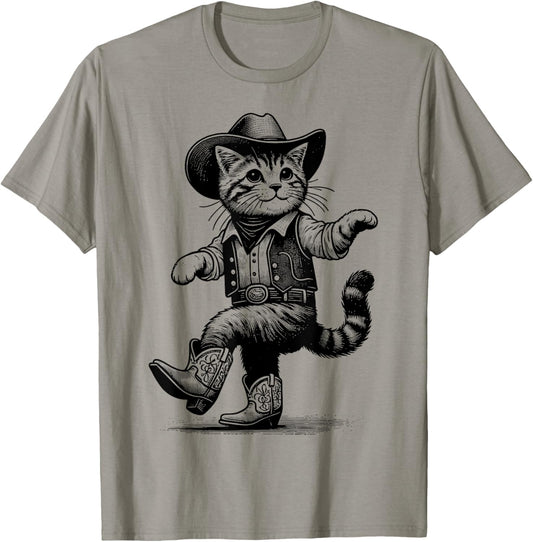 Cat With Cowboy Hat & Boots Cowgirl Western Country T-Shirt