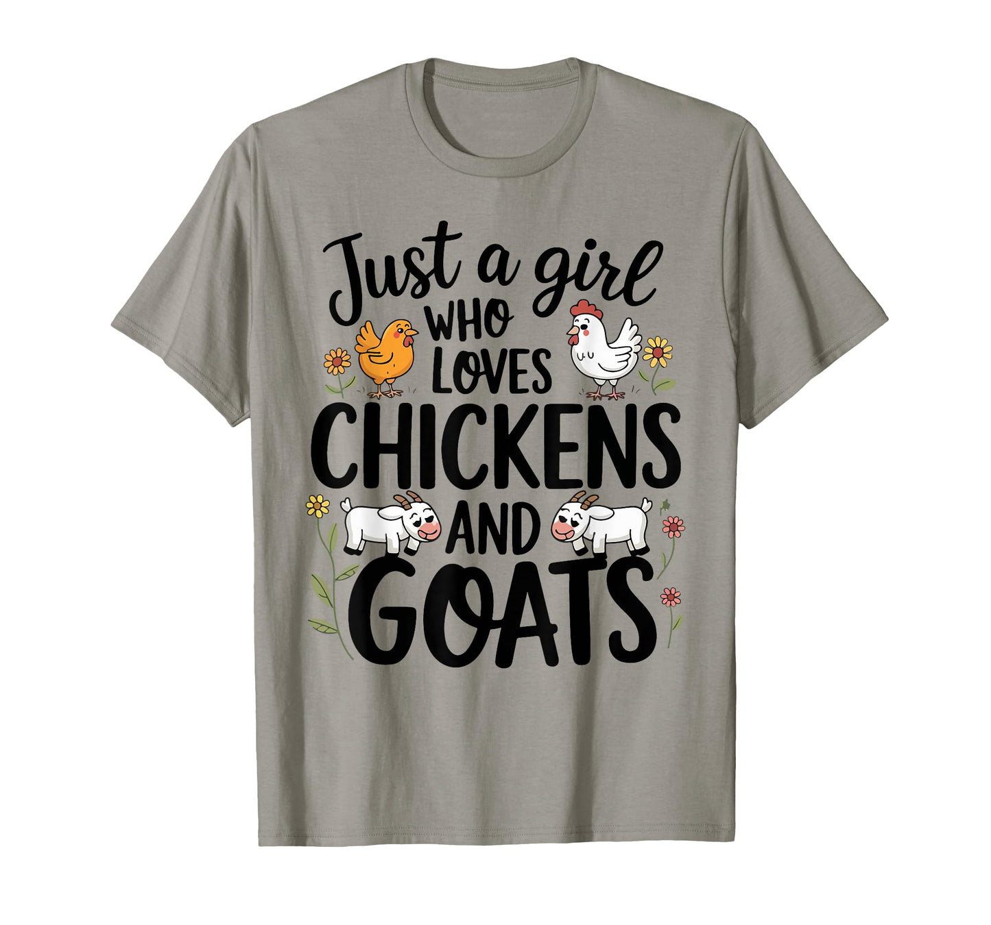 Just A Girl Who Loves Chicken And Goats Farming Farmer Women T-Shirt