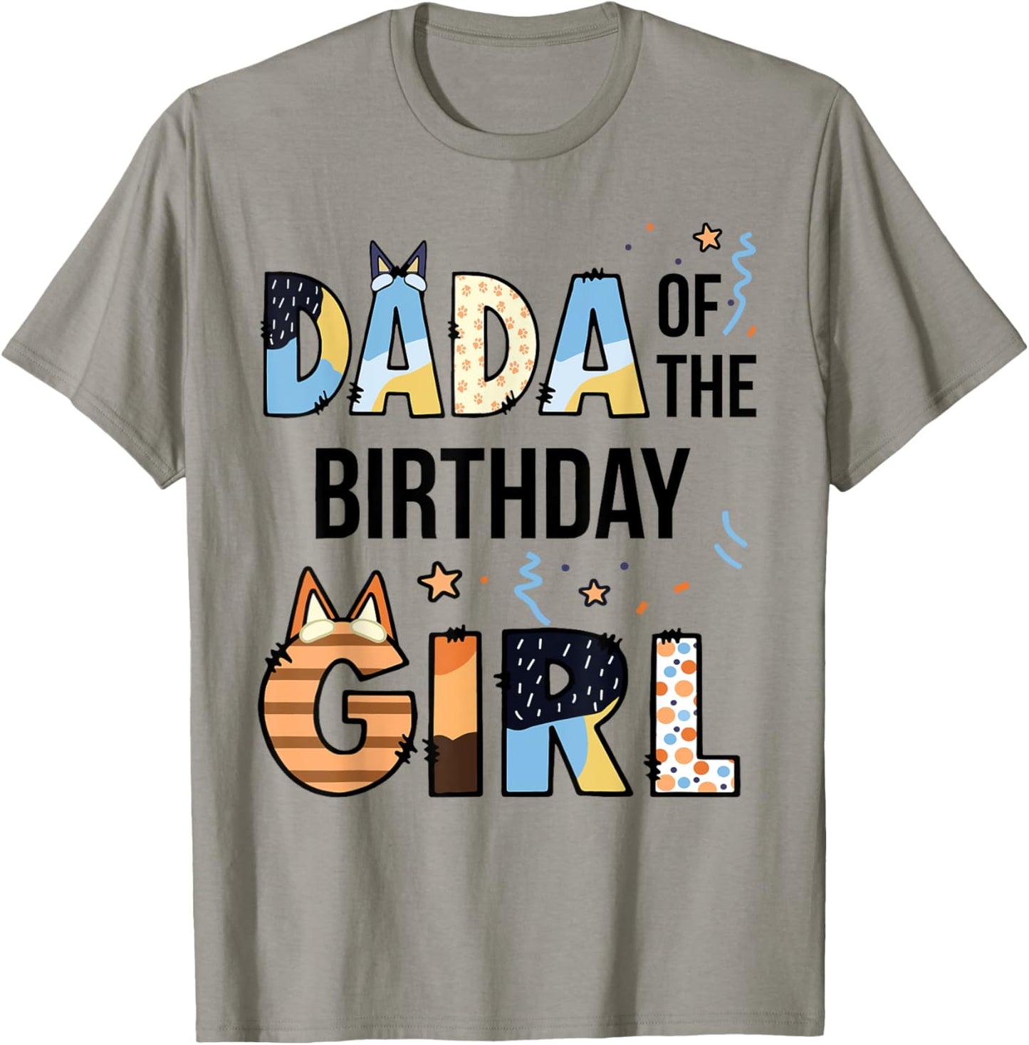 Dada Of The Birthday Girl Party Blue Dog Lover Matching T-Shirt