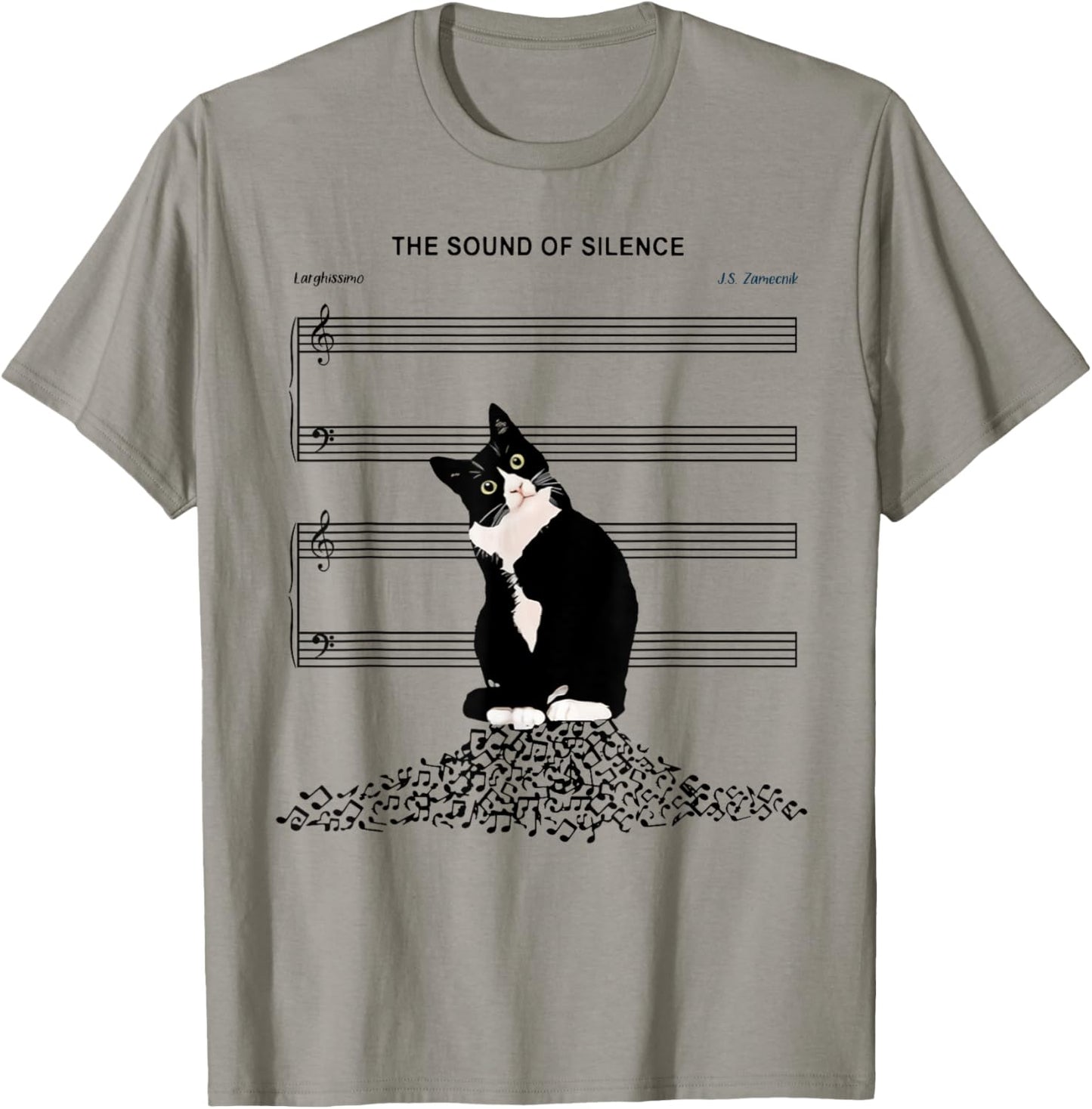 The Sound of Silent Tuxedo Cat T-Shirt