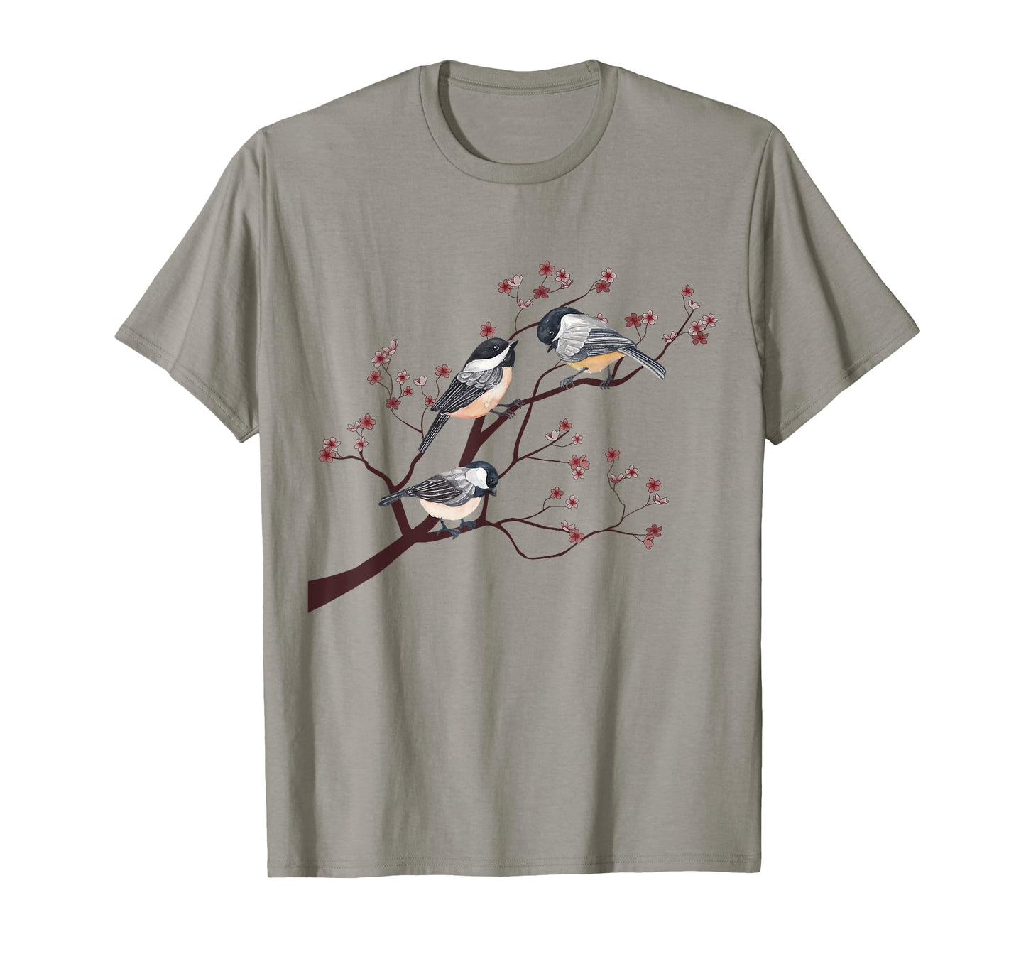 Bird Watching Nature Animal Vintage Blossom Chickadee T-Shirt