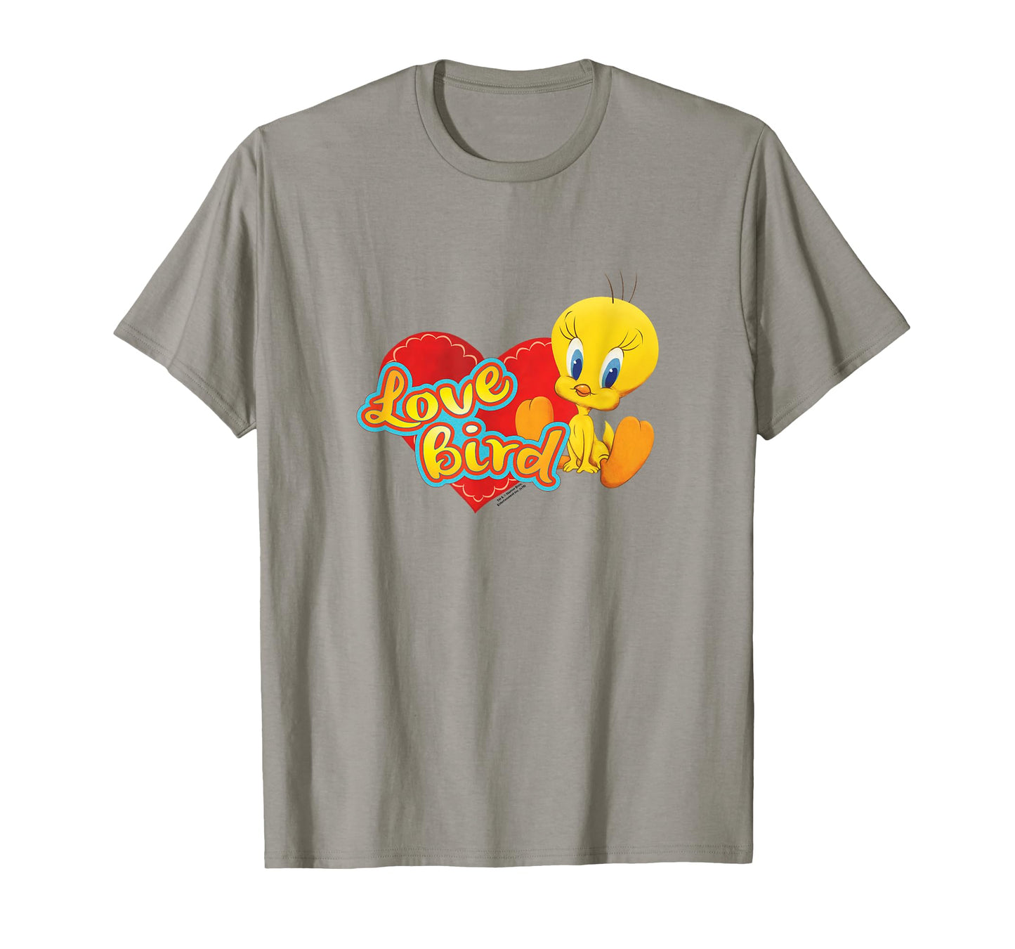 Popfunk Unisex-Adult Yellow Cartoon Tweety Love Bird Valentine's Day T-Shirt