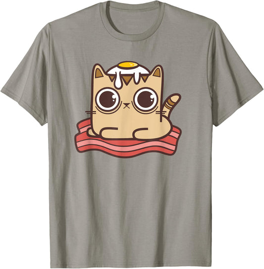 Bacon and Eggs Cat T-Shirt by Fudo Cats