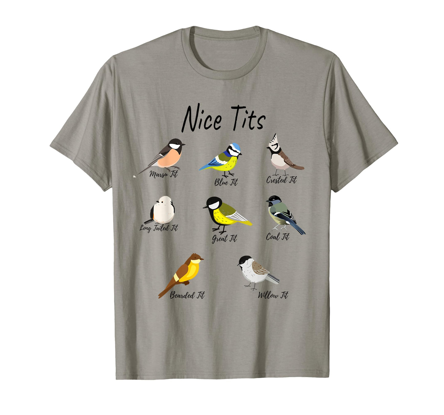 Funny Nice Tits Birds Birdwatcher, Bird Watching, tits bird T-Shirt, Small, White