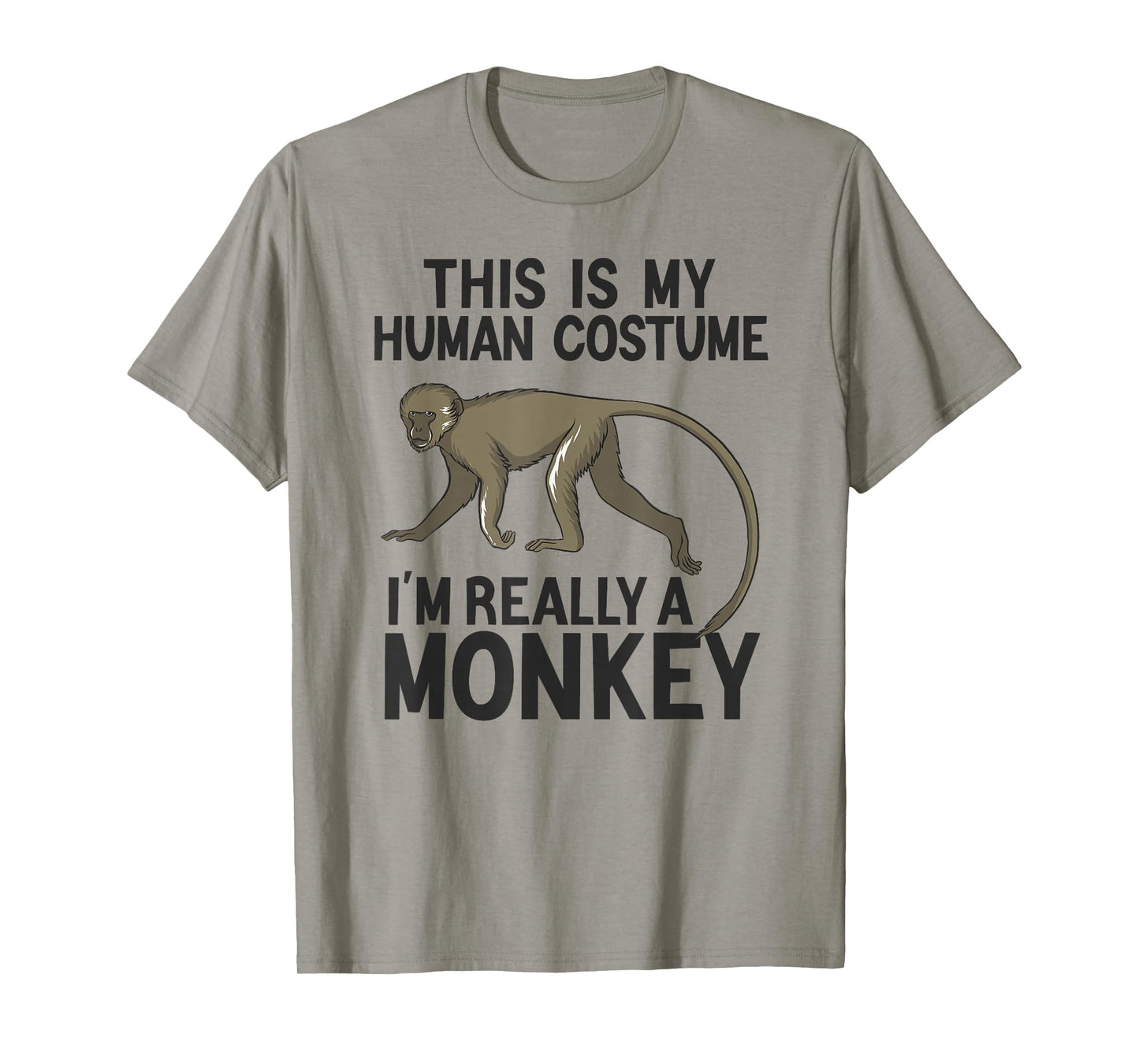 Simple Halloween Costumes for Men Women Funny Monkey Costume T-Shirt