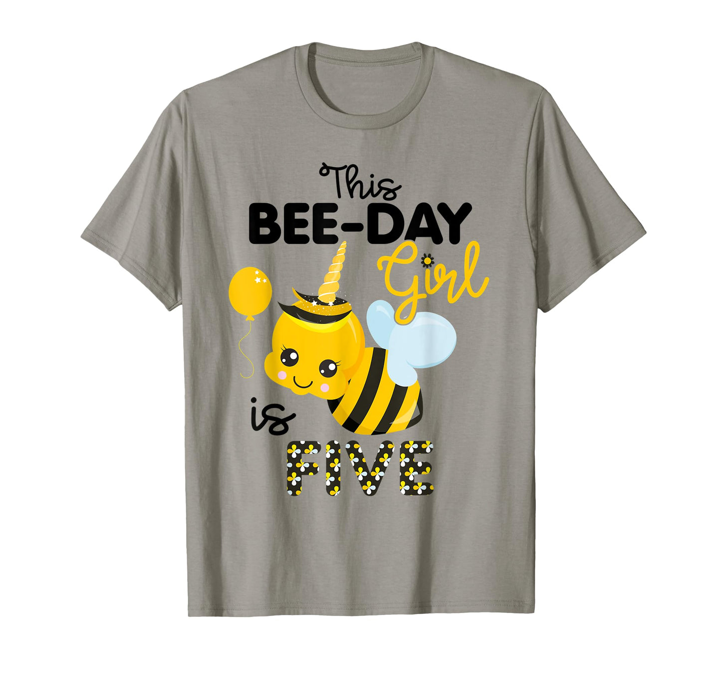 5th Birthday Girl Bee Themed 5 Year Old Bday Matching Party T-Shirt