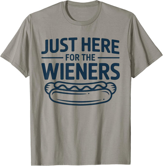 Vintage I'm Just Here For The Wieners 4th Of July Hot Dog T-Shirt