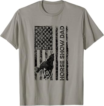 Horse Show Dad American Flag Equestrian Father Men T-Shirt