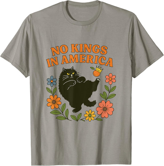 No Kings in America We The People Retro Boho Floral For Girl T-Shirt