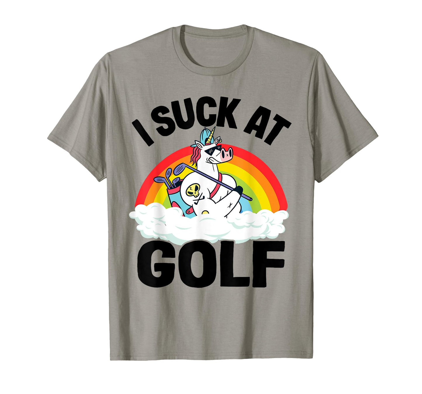 I Suck At Golf Funny Golf Loser Unicorn Sarcastic Golfing T-Shirt