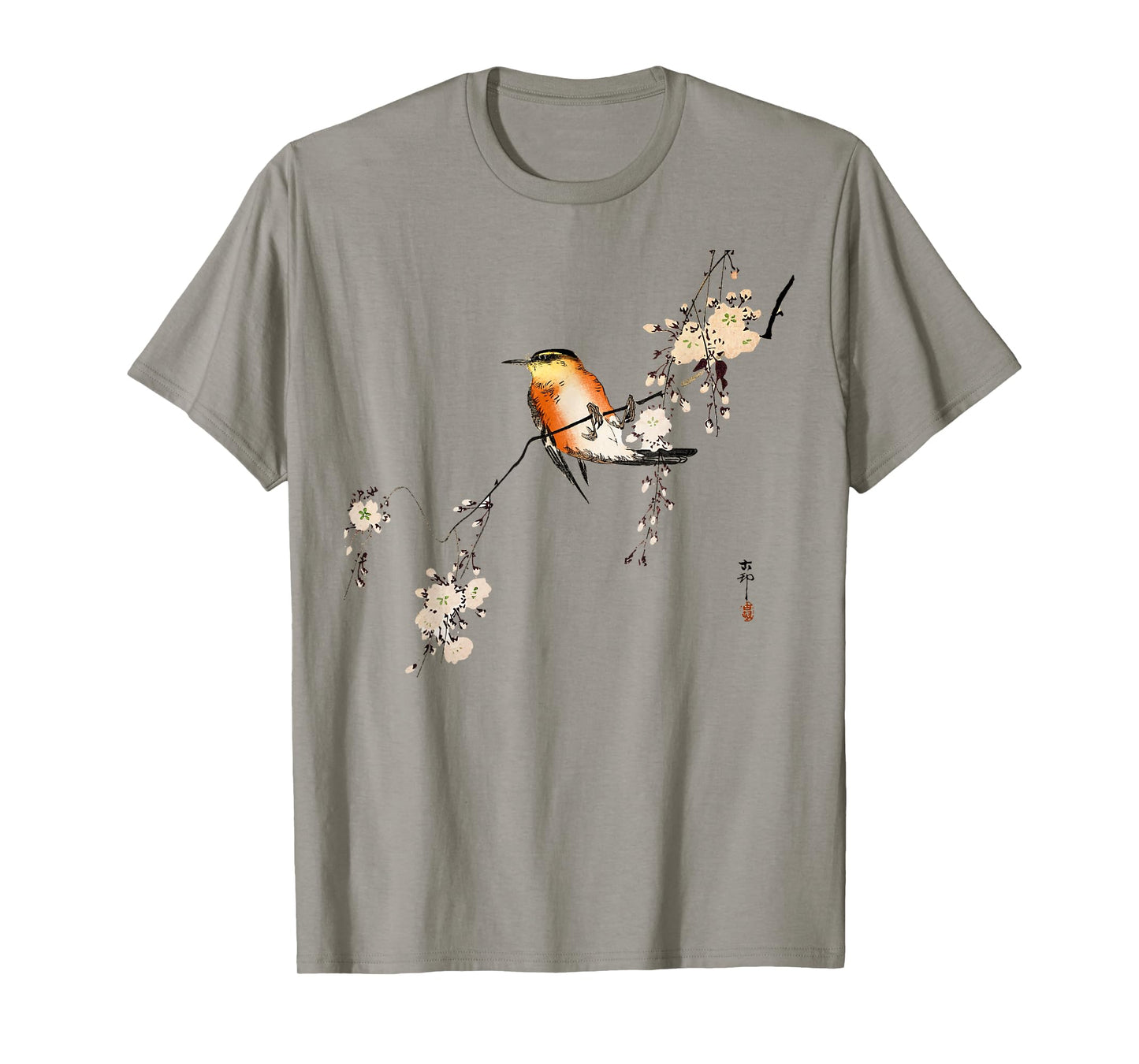 Japanese art style Vintage Ukiyo-e Red bird Cherry blossoms T-Shirt