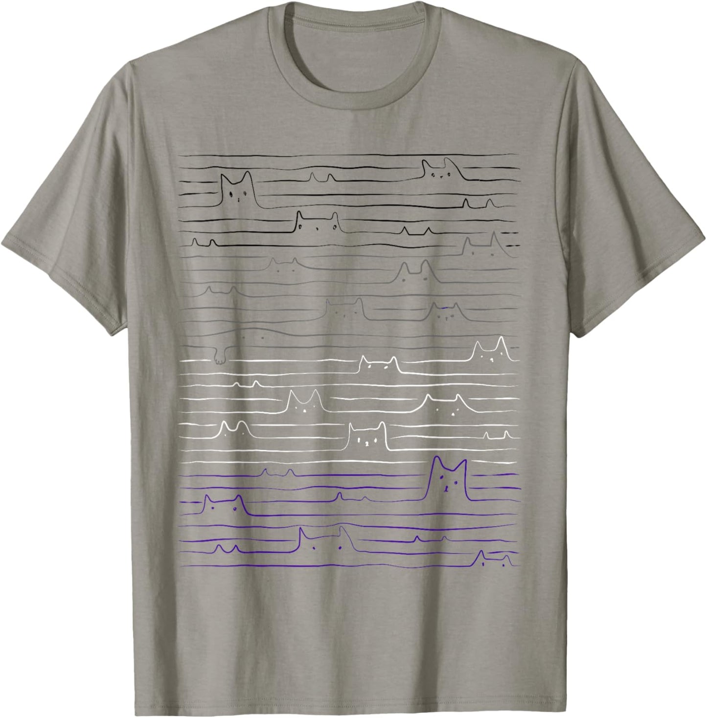 Subtle asexual pride flag for cat lovers - Asexuality ACE T-Shirt