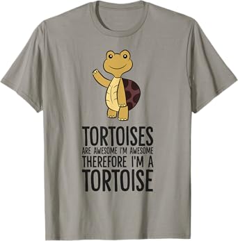 The Tortoise Lover Store Tortoises Are Awesome. I'm Awesome Therefore I'm a Tortoise Unisex-Adults T-Shirt Grey Short Sleeve Classic Fit