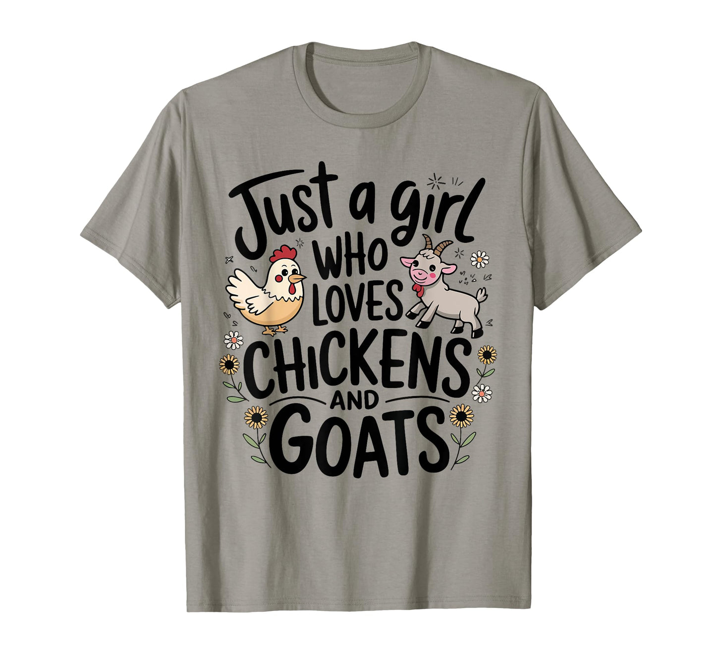 Just A Girl Who Loves Chicken And Goats Farming Farmer Women T-Shirt