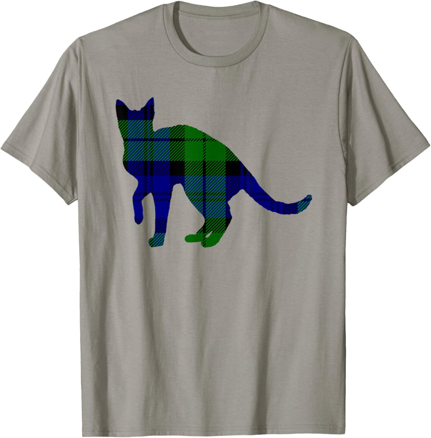 Black Watch Plaid Cat Scottish Pride Tartan T-Shirt