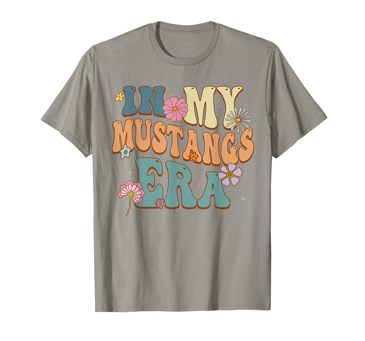 In My Mustangs Era Back to School Spirit Game Retro Groovy T-Shirt