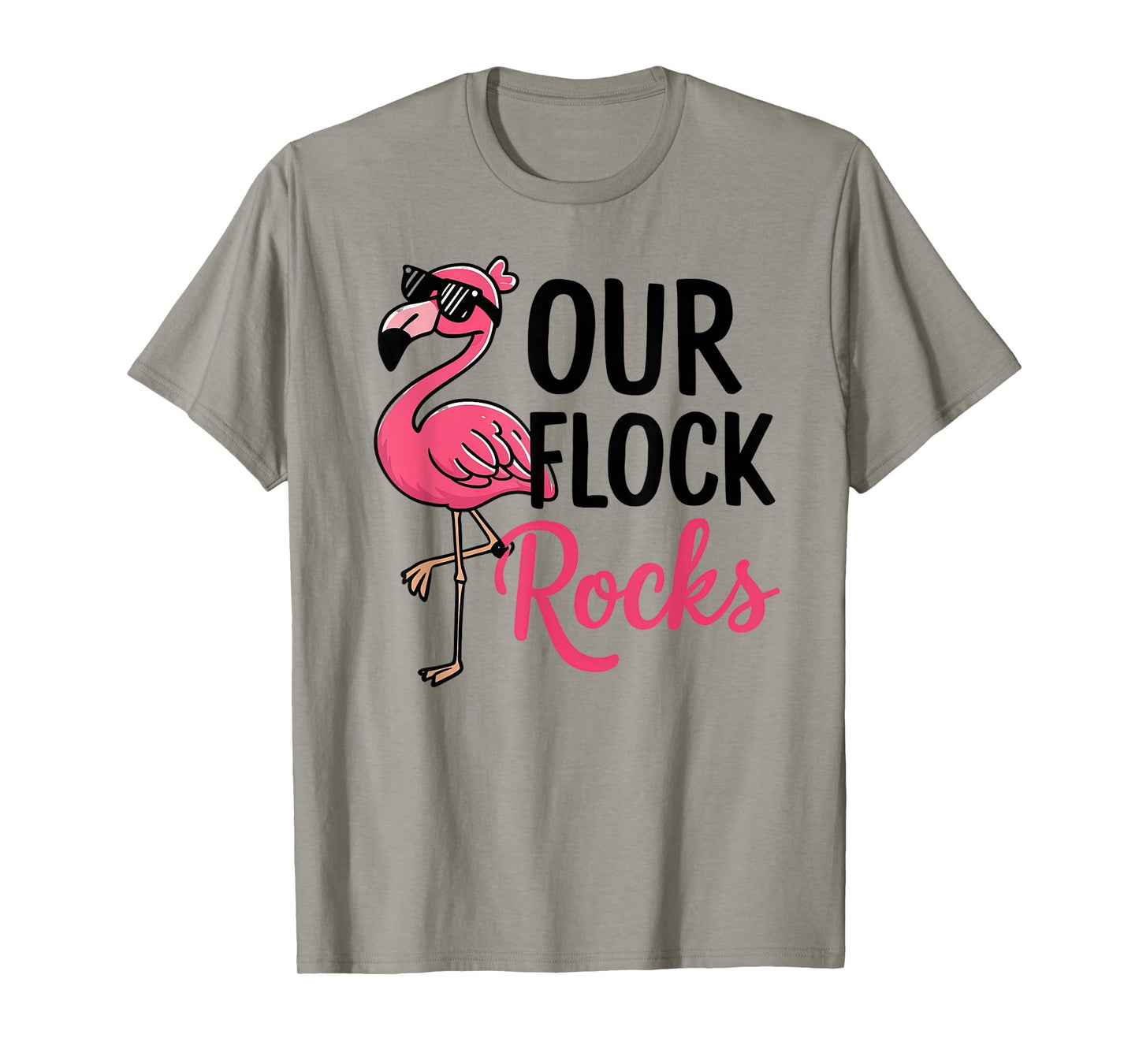 Our Flock Rocks Flamingo Shirt - Fun Group Matching Tee T-Shirt