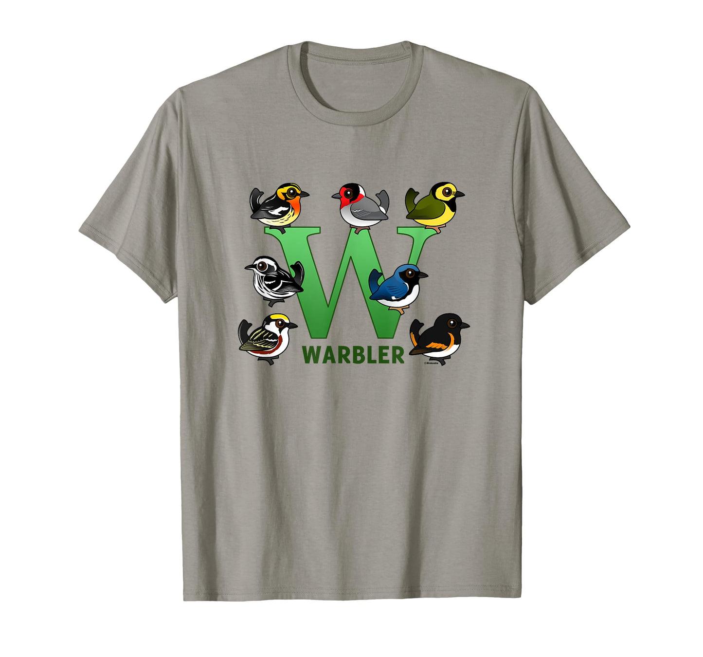 W is for Warbler Cute Cartoon Bird Alphabet Birder Gift Idea T-Shirt