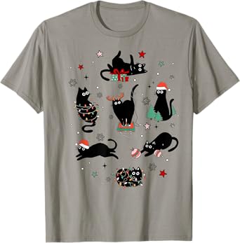 Christmas Black Cats T-Shirt
