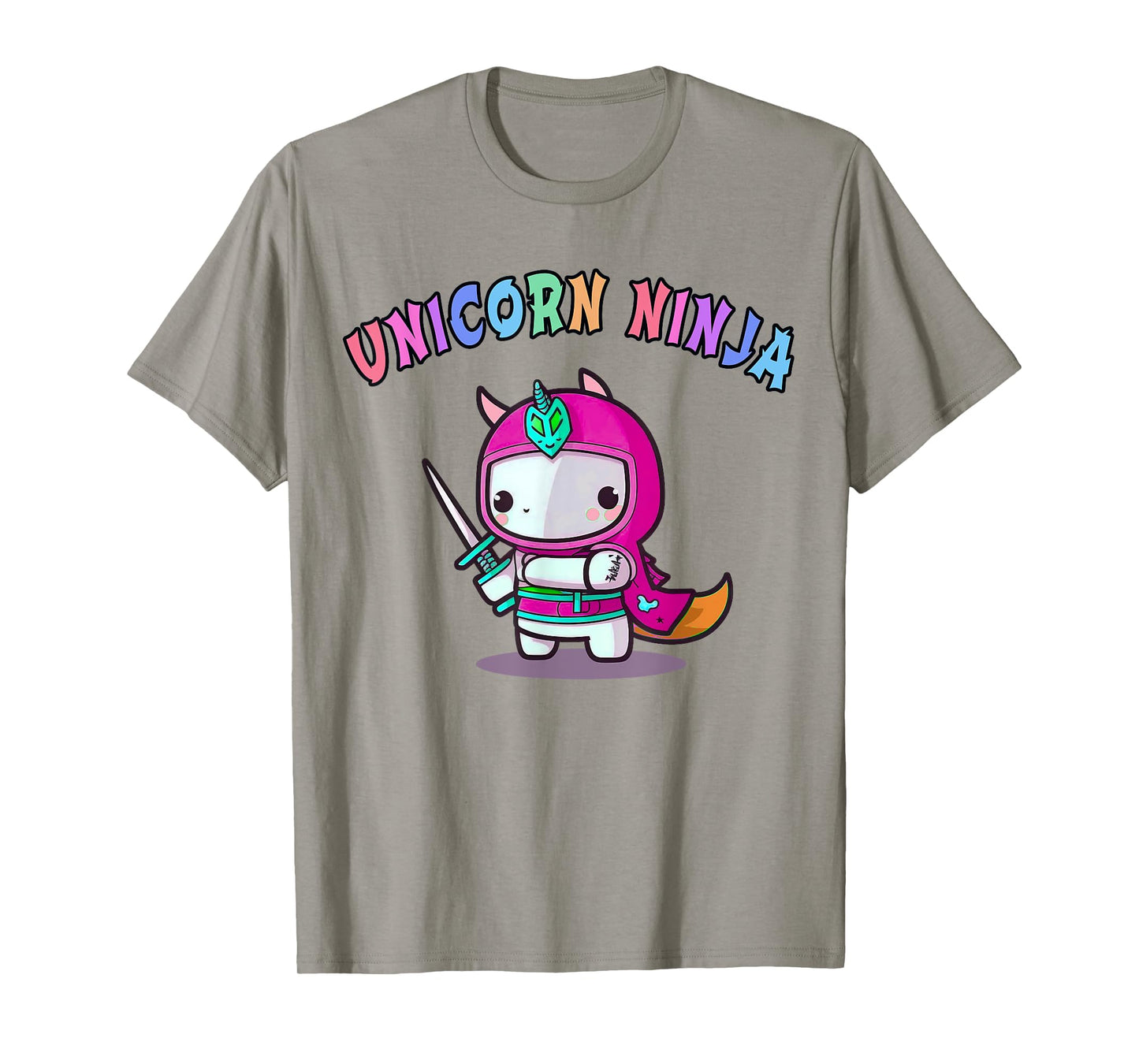 Funny UNICORN NINJA Girl Team Princess Birthday Crew Pink T-Shirt