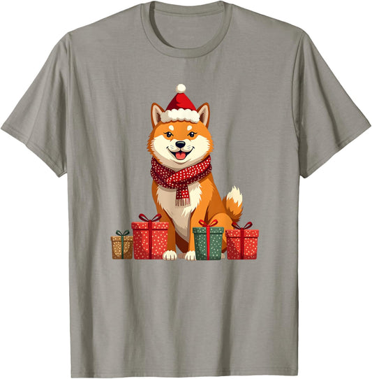 Cute Shiba Inu dog dressed up for Christmas T-Shirt