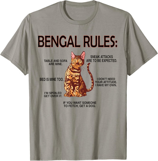 Bengal Rules Bengal Cat Owner Bengal Lover T-Shirt