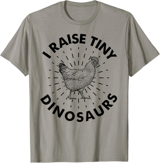 Funny Vintage I Raise Tiny Dinosaurs Chicken Silhouette T-Shirt