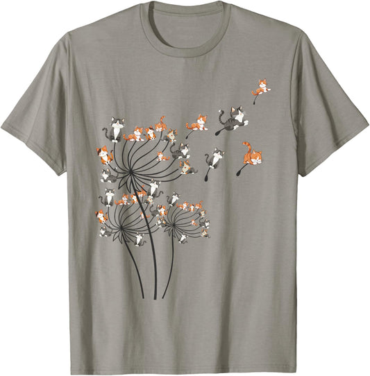 Cat Shirt Cat Shirts For Women Girls Cute Dandelion T-Shirt